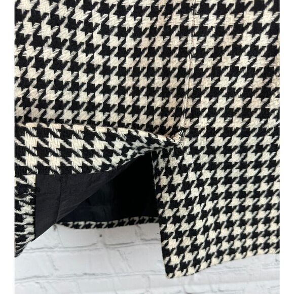 ANNEX CASUAL CORNER white black houndstooth wool blend pencil straight skirt 14 - Picture 5 of 7